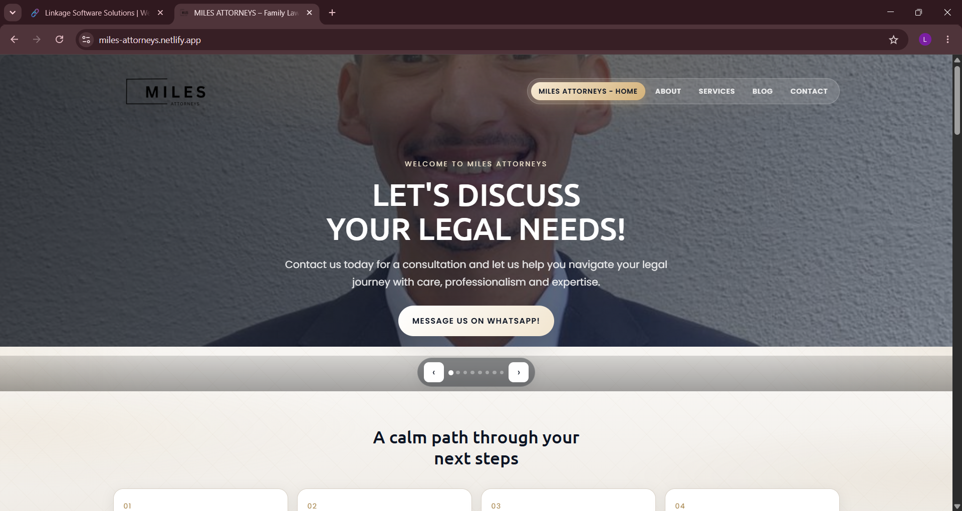 Miles Attorneys website homepage